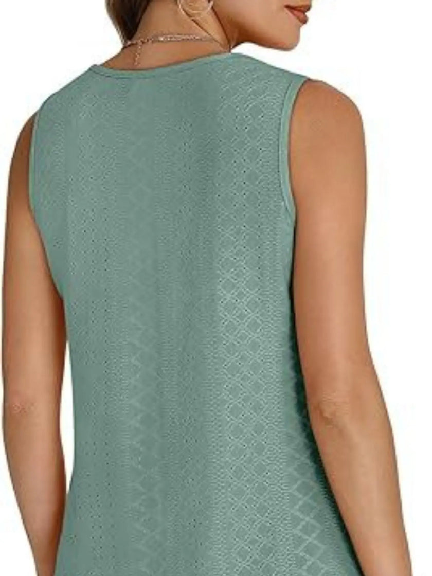 Eyelet V-Neck Tank  Style Ratio