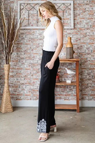 Heimish Damask Pattern Casual Pants  Style Ratio