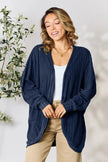 Basic Bae Full Size Ribbed Cocoon Cardigan  Style Ratio