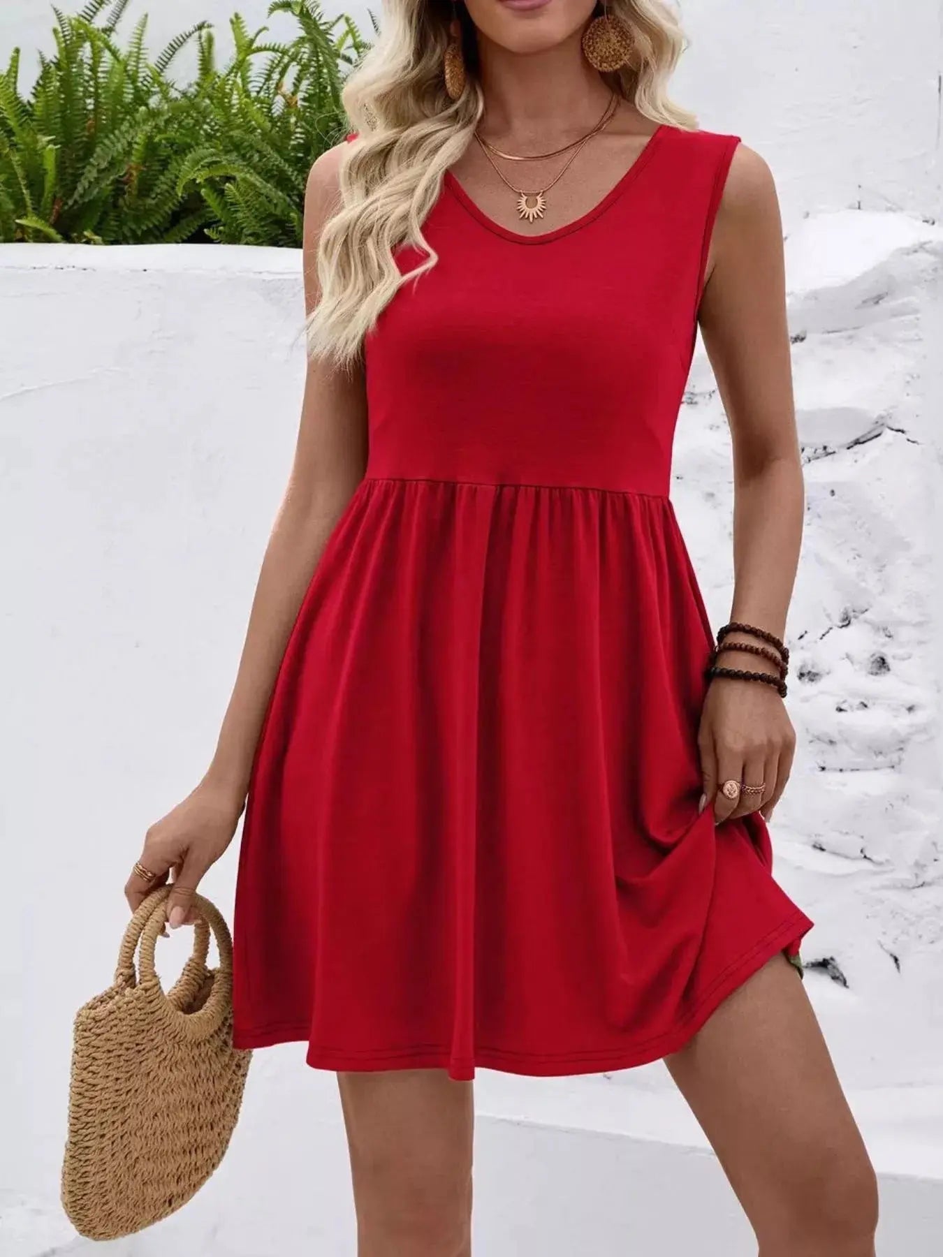 V-Neck Sleeveless Mini Dress  Style Ratio