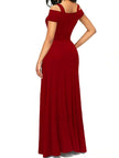 Elegant Off-Shoulder Slit Maxi Dress  Style Ratio