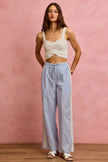 SO ME Wide Check  Pants With Side Lace Trim And Piping  Style Ratio