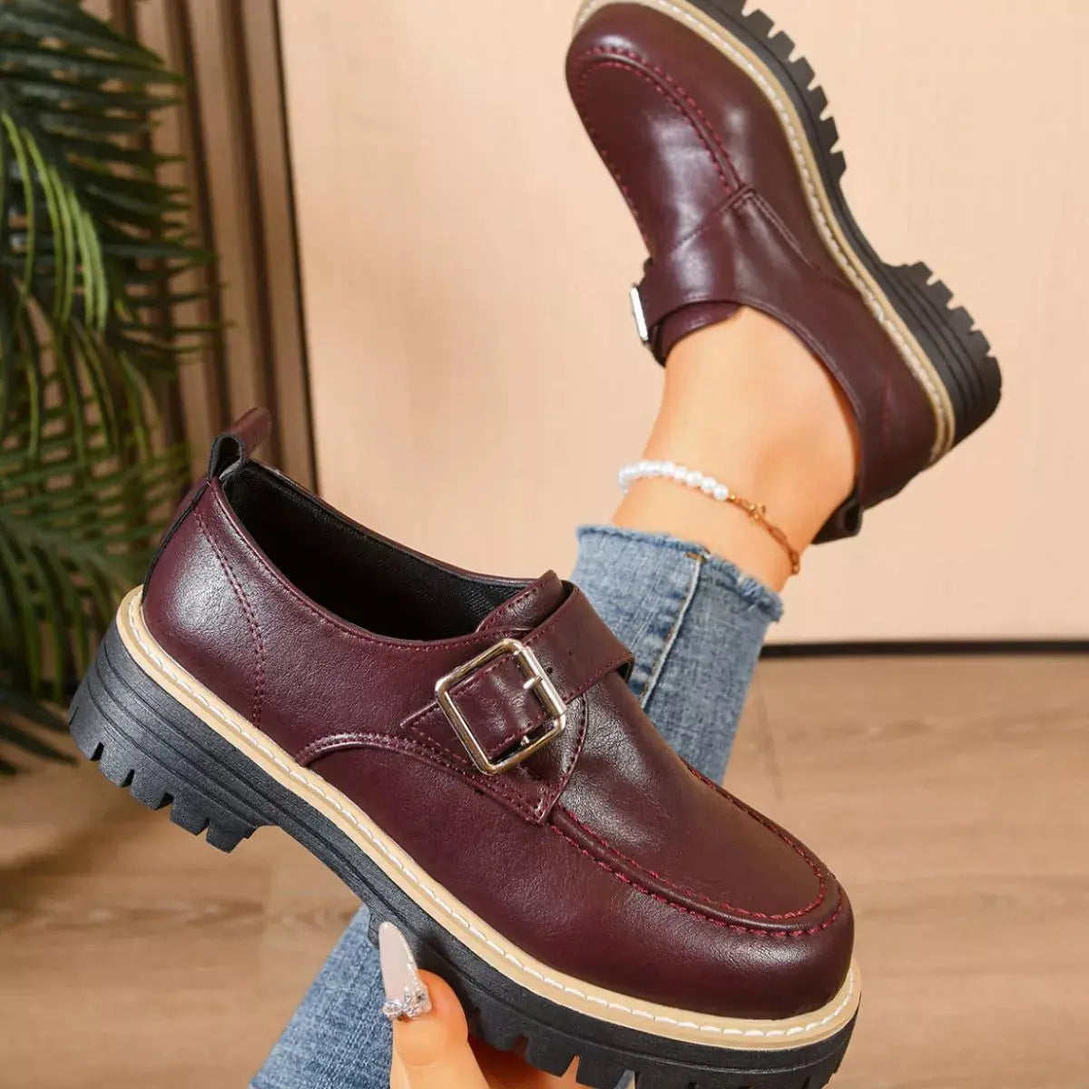 Round Toe Buckle Loafers  Style Ratio