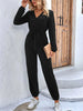 Perfee Long Sleeve Tie Waist Jumpsuit  Style Ratio