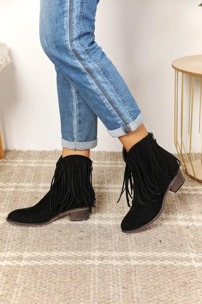 Legend Women's Fringe Cowboy Western Ankle Boots  Style Ratio