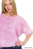 Zenana Acid Crinkle-Washed Oversized Short Sleeve Shirt  Style Ratio