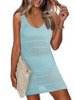 Crochet Knit Cover-Up Dress with Side Slit  Style Ratio