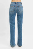 RISEN Full Size Distressed Detail Bootcut Jeans  Style Ratio