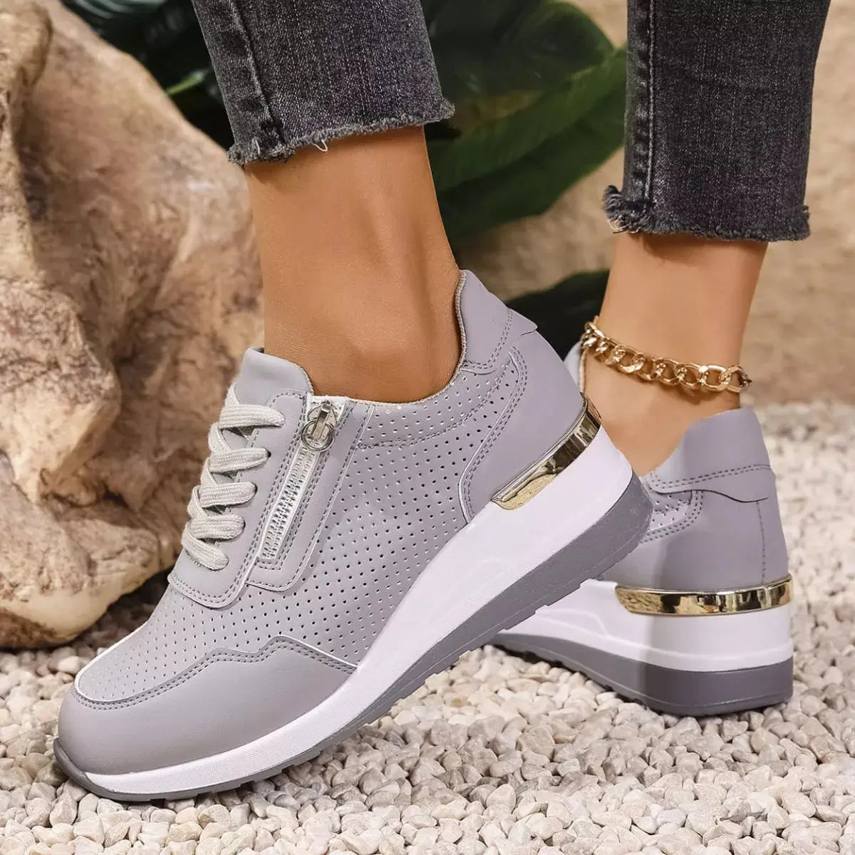 Lace Up Wedge Sneakers  Style Ratio
