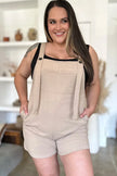Double Take Full Size Texture Sleeveless Romper  Style Ratio