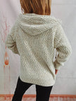 Zip Up Drawstring Long Sleeve Hooded Sweater  Style Ratio