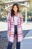 Double Take Plaid Button Up Lapel Collar Coat  Style Ratio