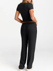 Round Neck Short Sleeve Shirt and Pants Loungewear  Style Ratio