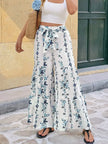 Floral Print Tie Front Wide Leg Pants  Style Ratio