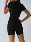 Round Neck Short Sleeve Top and Shorts Loungewear  Style Ratio