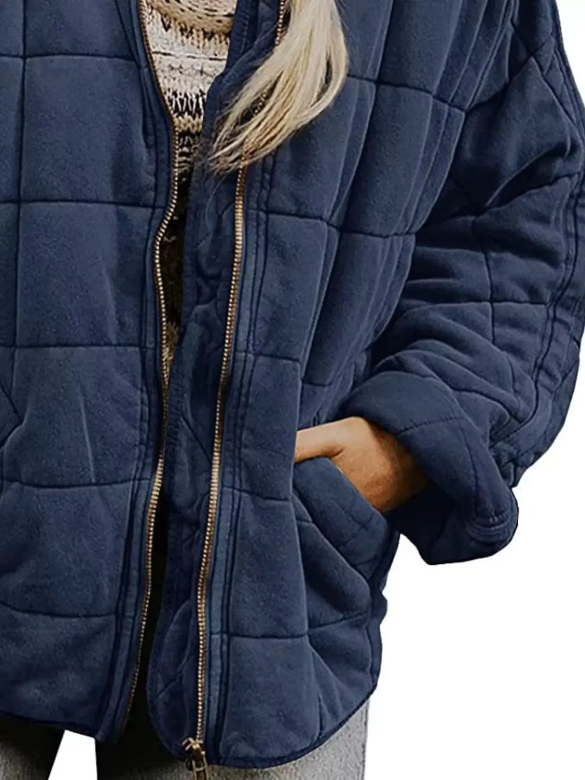 Quilted Zip Up Outerwear  Style Ratio