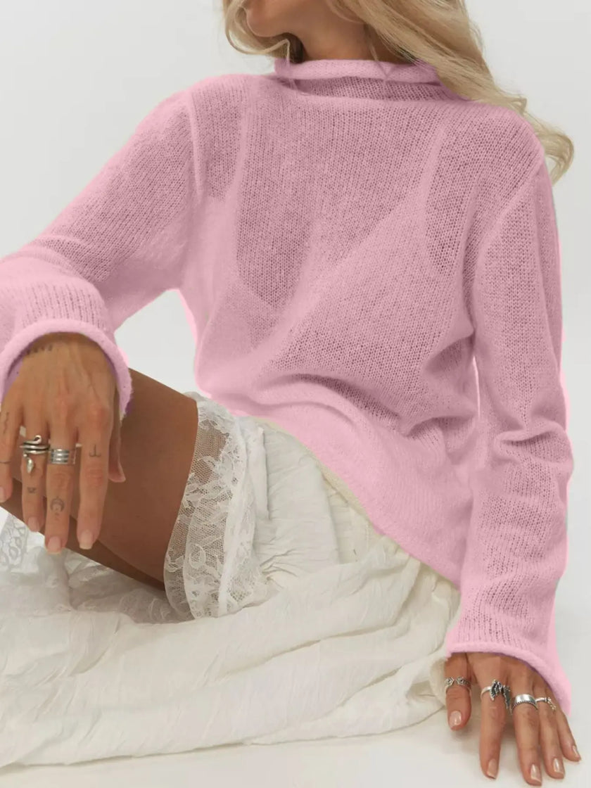 Mock Neck Long Sleeve Sweater  Style Ratio