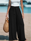 Full Size Drawstring Waist Wide Leg Pants Plus Size  Style Ratio