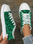 Sequin Round Toe Flat Sneakers  Style Ratio