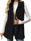 Button-Down Sherpa Hooded Vest Coat  Style Ratio