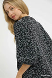 Umgee Leopard Print Jacquard Blouse with Puff Sleeves  Style Ratio