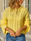 Cable Knit Long Sleeve Knit Top  Style Ratio
