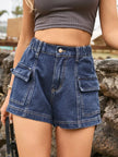 High Waist Denim Shorts with Pockets  Style Ratio