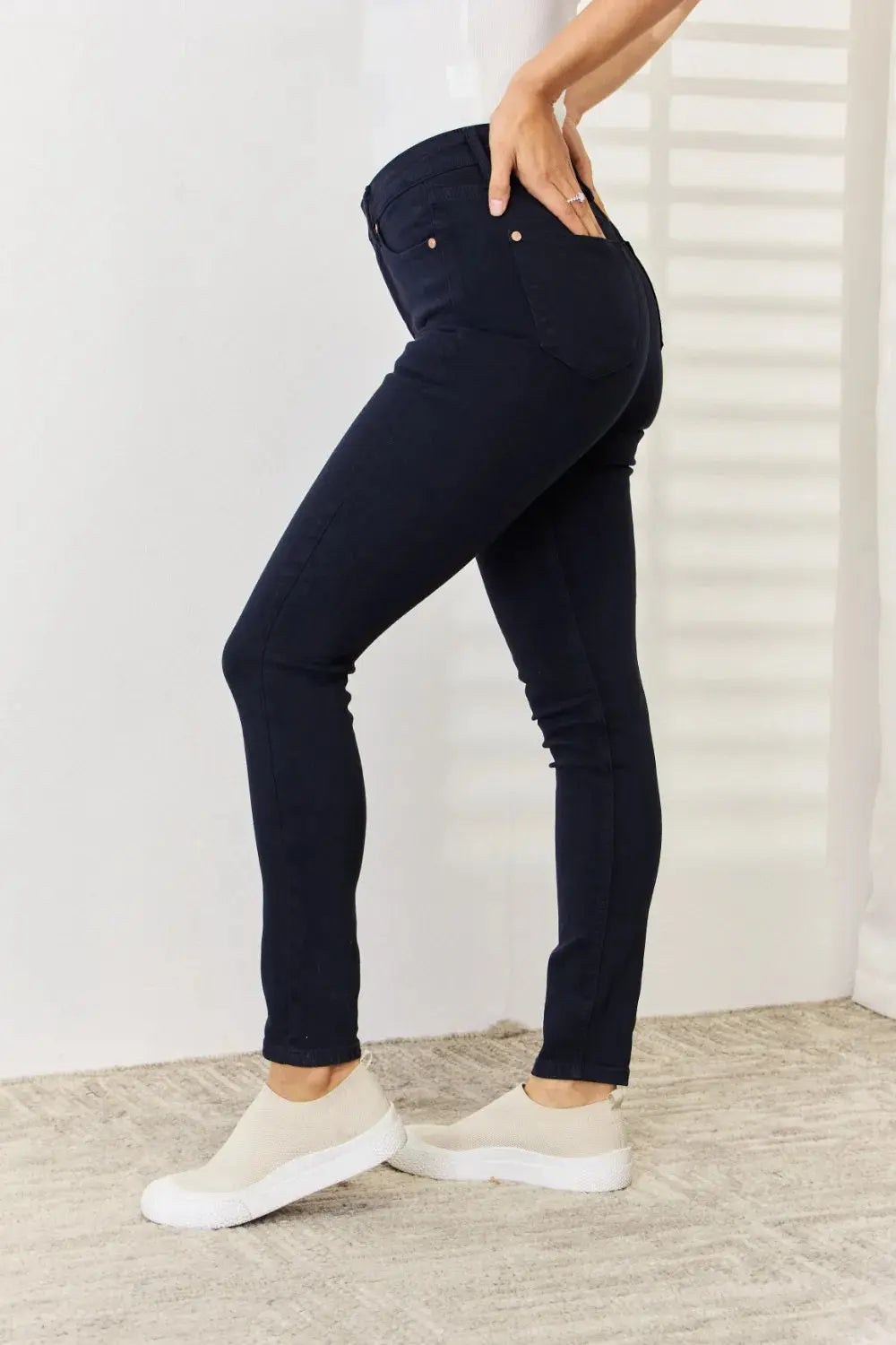 Judy Blue Garment Dyed Tummy Control Skinny Jeans  Style Ratio