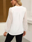 Notched Balloon Sleeve Blouse  Style Ratio