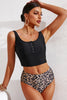 Half Snap Square Neck Tankini Set  Style Ratio