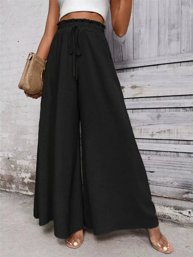 Frill Wide Leg Pants  Style Ratio