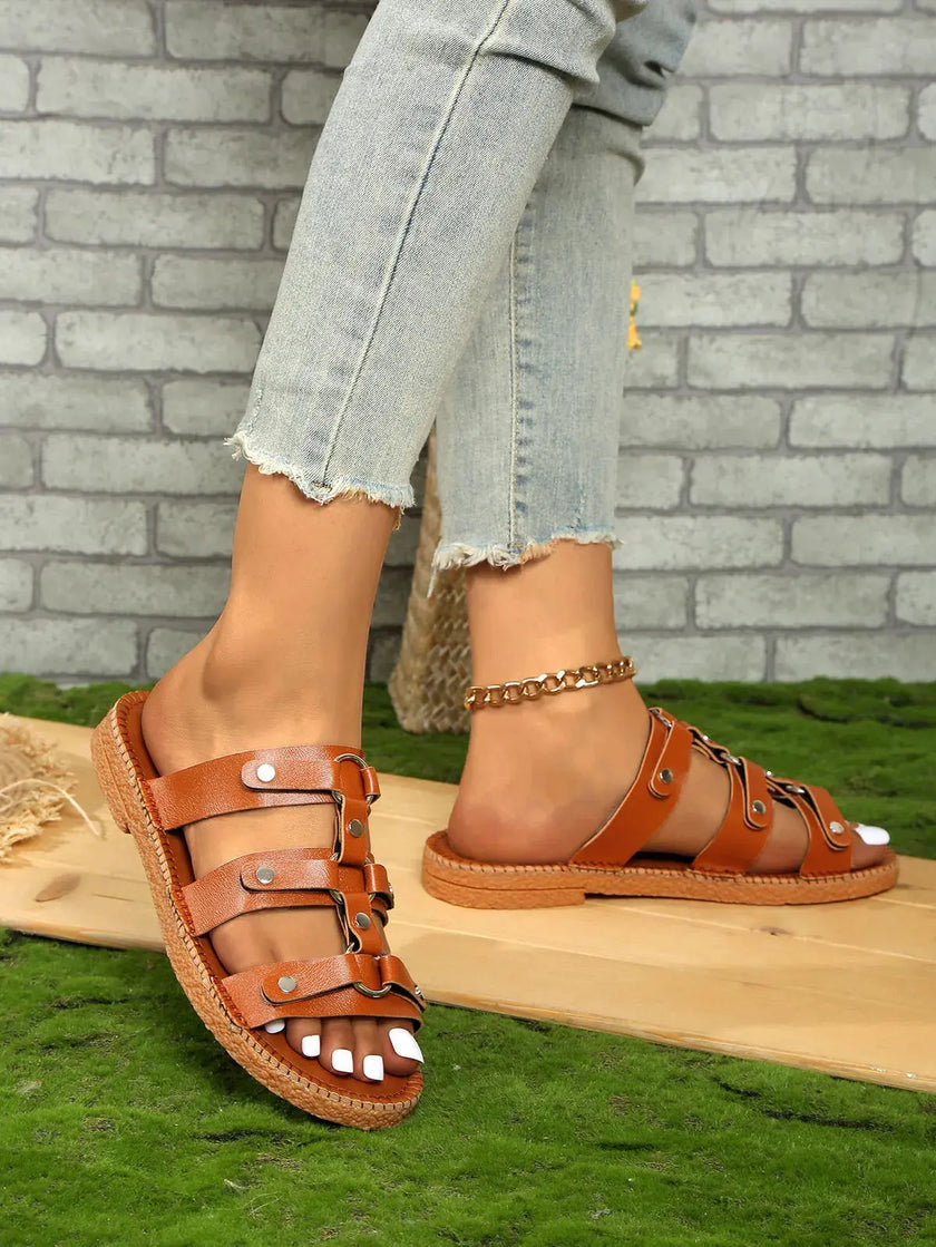 Studded Open Toe Sandals  Style Ratio
