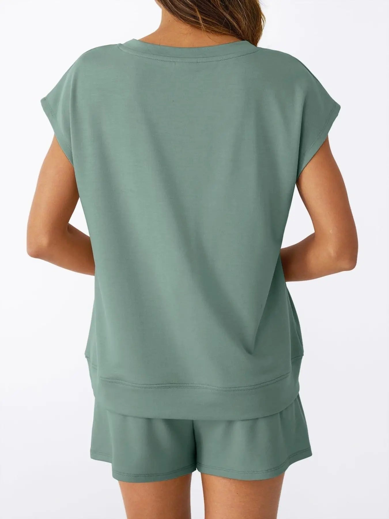 Casual V-Neck T-Shirt and Shorts Set  Style Ratio