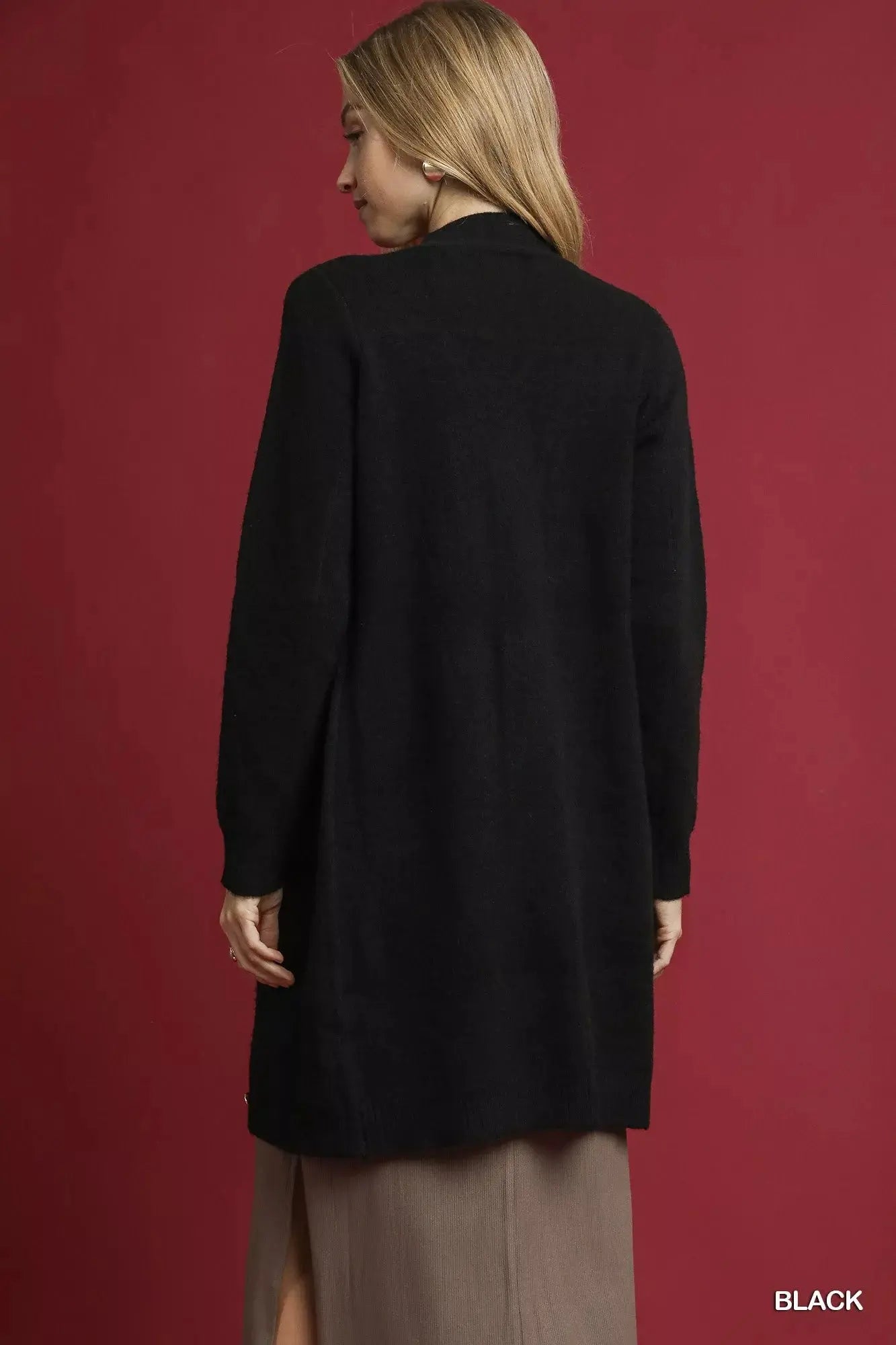 Umgee Button-Down Longline Sweater Cardigan with Front Pockets  Style Ratio