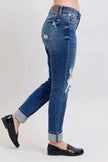 Judy Blue Full Size Mid Rise Boyfriend destroy Jeans with Yoke Pockets  Style Ratio