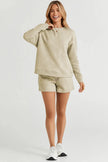Double Take Full Size Texture Long Sleeve Top and Drawstring Shorts Set  Style Ratio