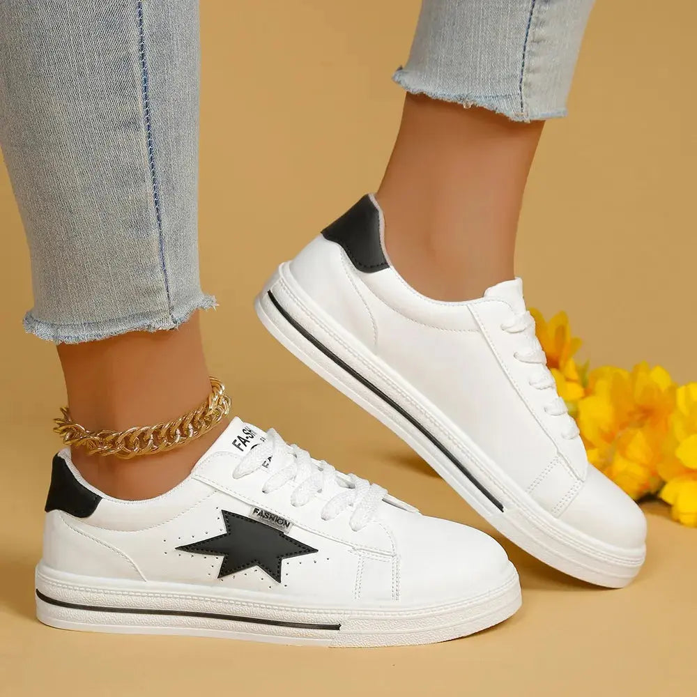 Star Round Toe Lace Up Sneakers  Style Ratio