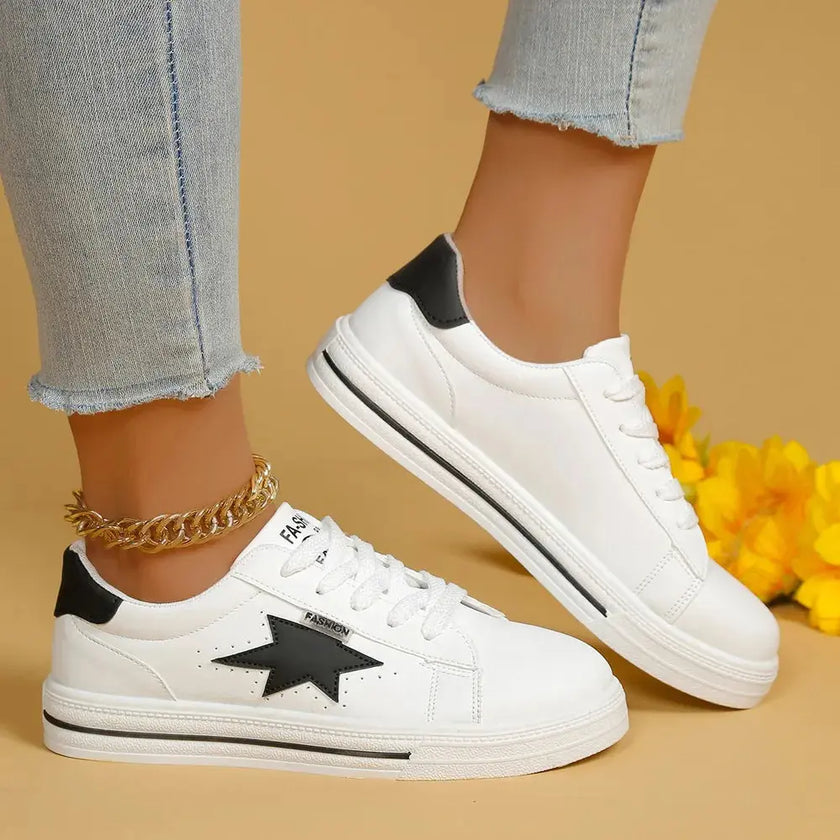 Star Round Toe Lace Up Sneakers  Style Ratio