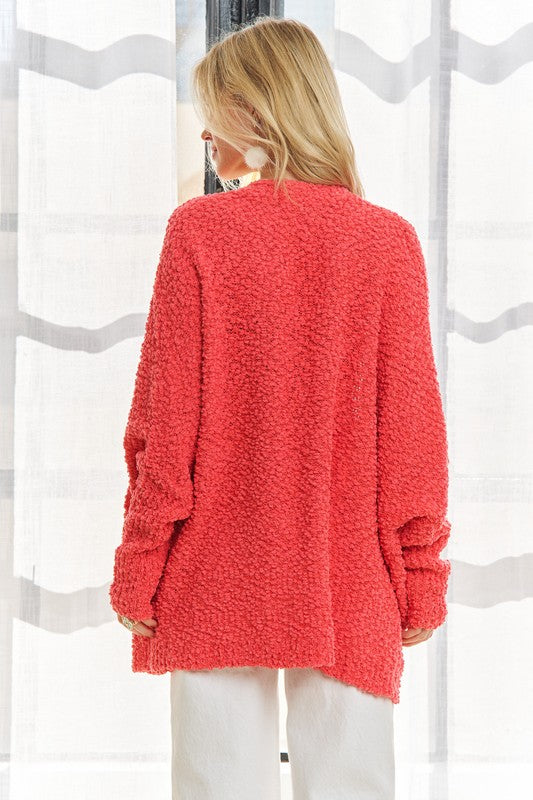 Open Front Long Sleeve Cozy Cardigan