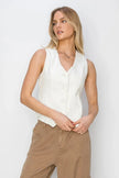 RISEN V Neck Button Down Vest  Style Ratio