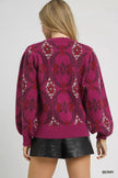 Umgee Boho Patterned Long Sleeve Sweater  Style Ratio