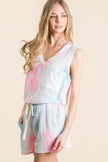 BiBi Tie Dye Textured Knit Top and Shorts Set  Style Ratio