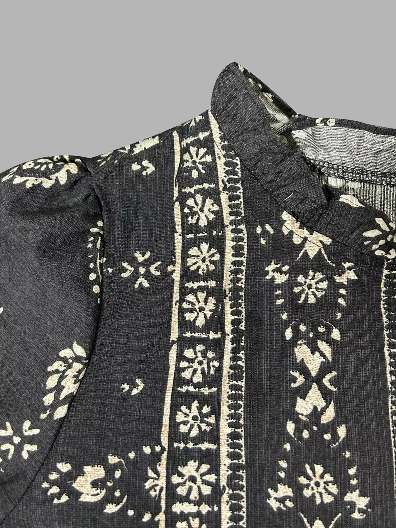 Printed Long Sleeve Blouse  Style Ratio