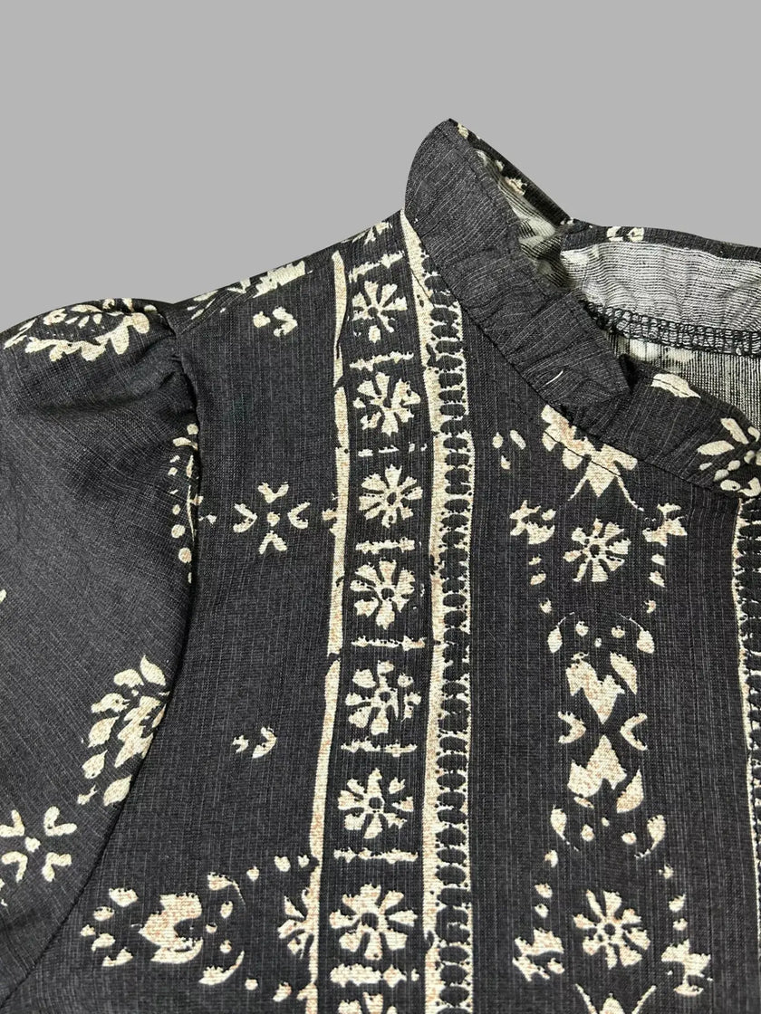 Printed Long Sleeve Blouse  Style Ratio