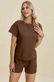 Double Take Short Sleeve Top and Shorts Set  Style Ratio