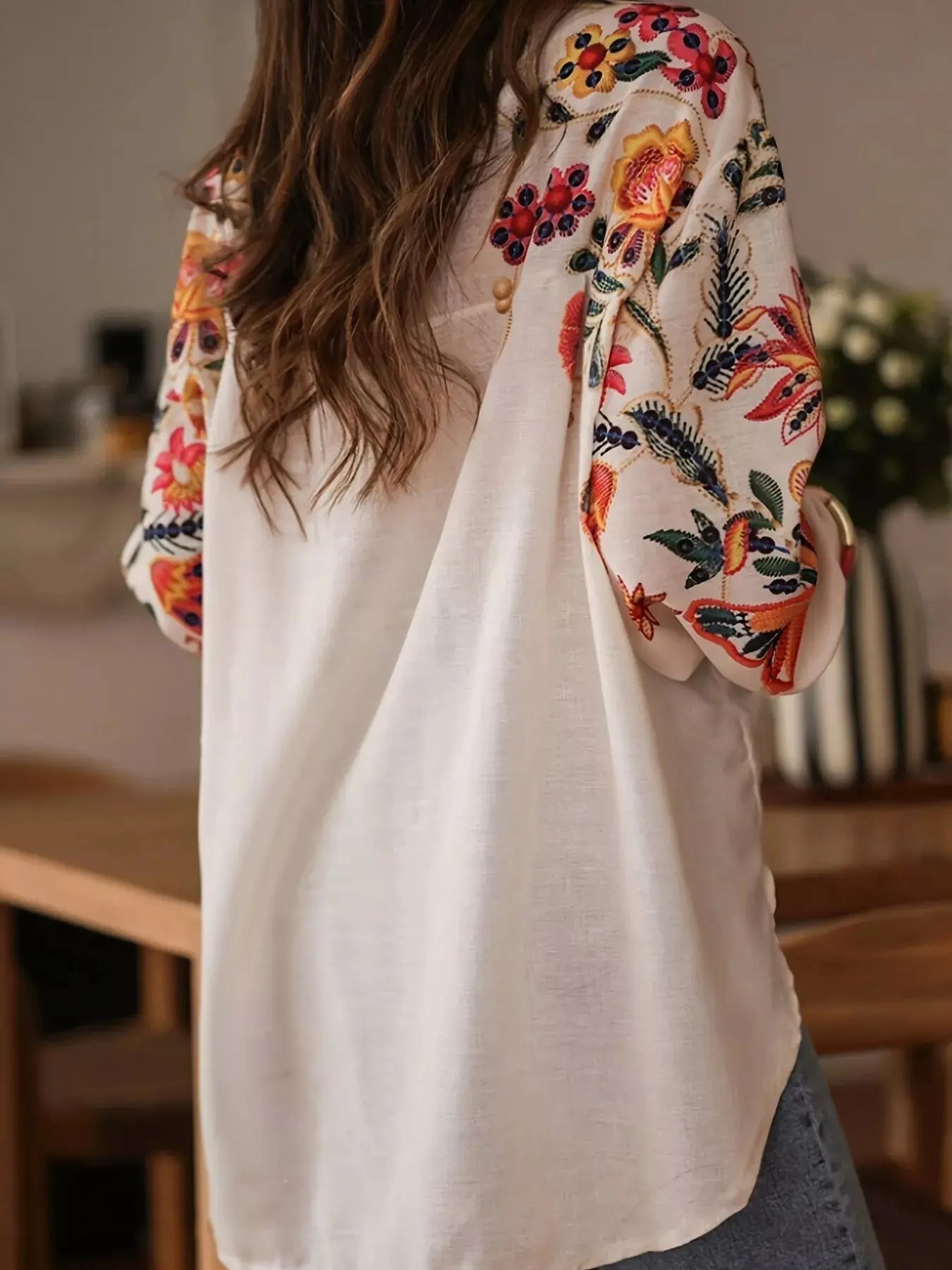 Floral Button Up Long Sleeve Shirt  Style Ratio
