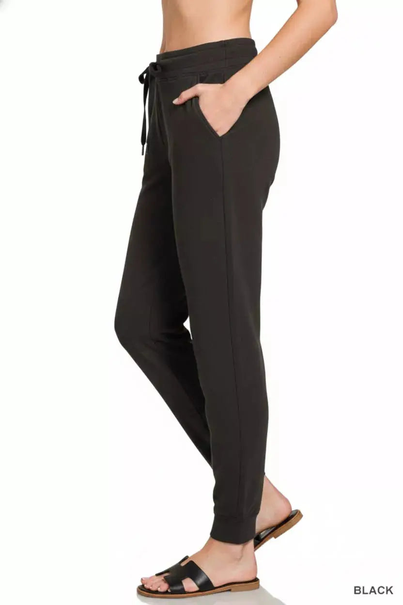 Zenana Drawstring Scuba Joggers with Pockets  Style Ratio