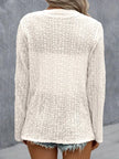 Eyelet Roll-Tab Sleeve Cardigan  Style Ratio
