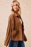 BiBi Corduroy Relaxed Fit Long Sleeve Shacket  Style Ratio