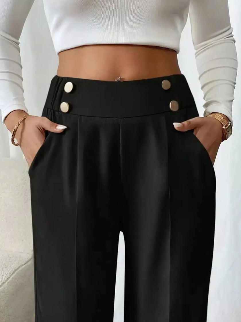 Full Size High Waisted Wide Leg Pants  Style Ratio